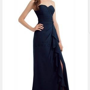 Bill Levkof navy blue bridesmaid dress #1134